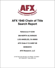 First page of the sample chain of title to 1940 report